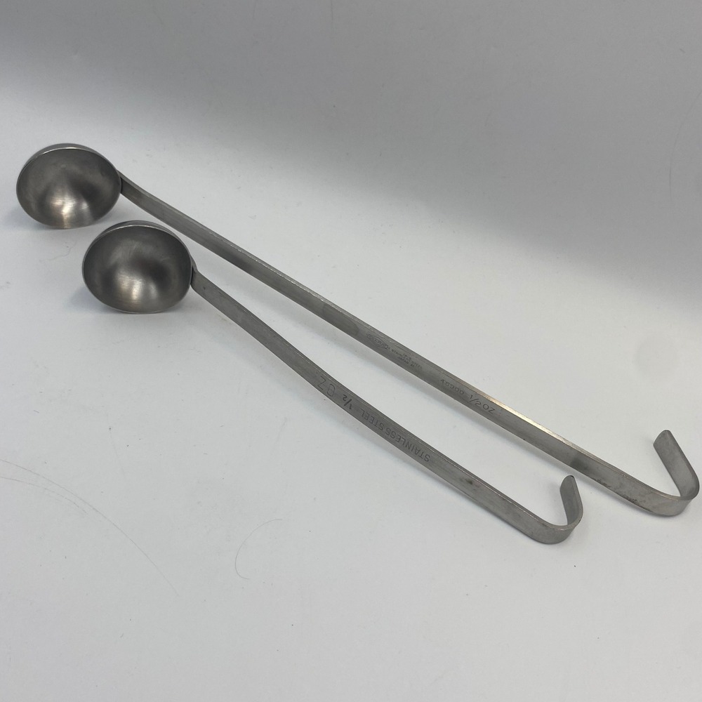 Vollrath 46900 Stainless Steel 1/2 oz Portion Ladles Hooked Handle‎ Set of 2